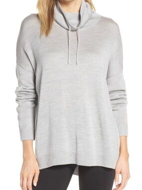 Icebreaker Nova Pullover Sweater Grey Small Merino Wool Cowl neck Lightweight